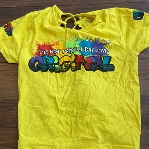 yellow graphic shirt